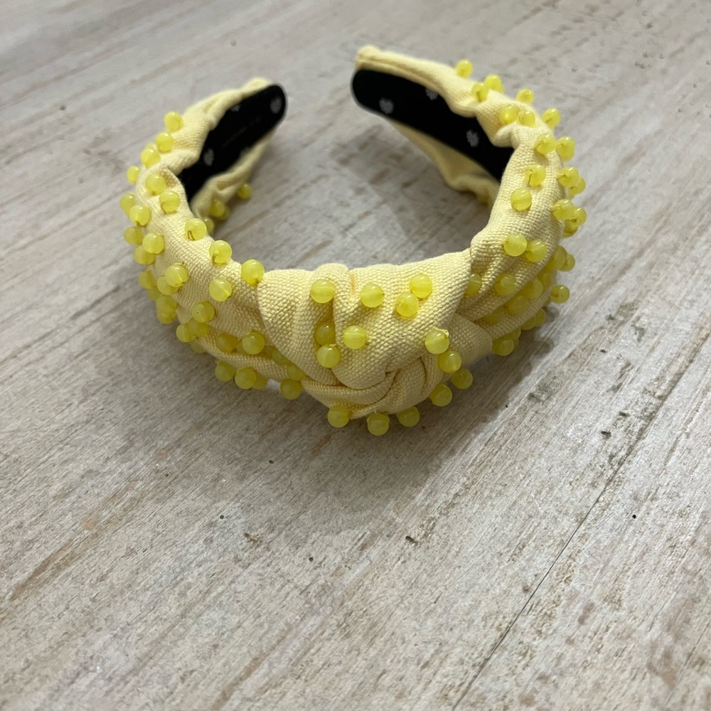 Lele Sadoughi yellow beaded headband